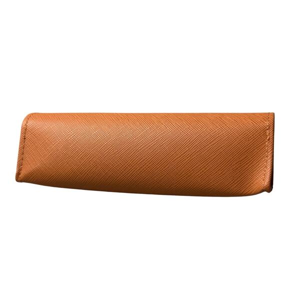 Tory Burch Eyeglasses Case Faux Leather Textured Orange Soft Case Small - Picture 2 of 10
